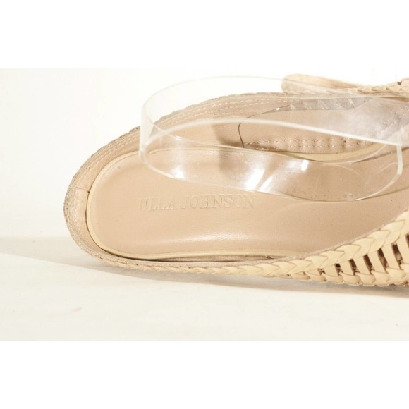 Ulla Johnson Woven Panel Mules Heels Latte Brown Basket Weave Braided 41 Shoes - Picture 8 of 16